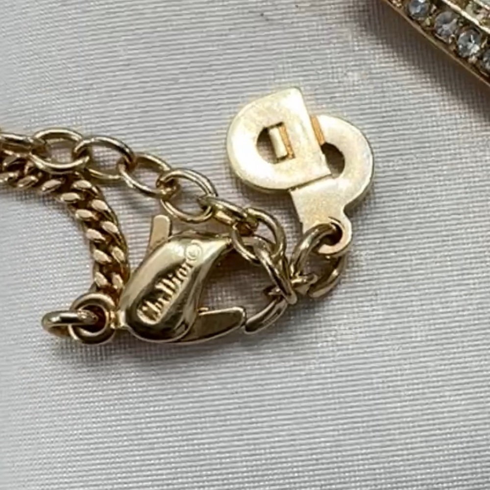 Dior Gold-Plated Earrings for Pierced Ears and Necklace Set - Picture 10 of 11